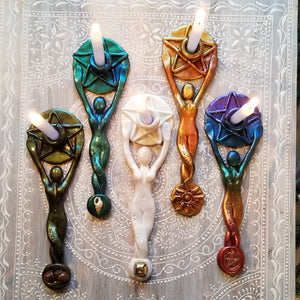 Goddess chime candle holders with all elements 
