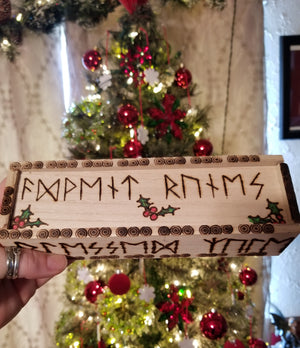 Advent Runes with Wood Burned Box