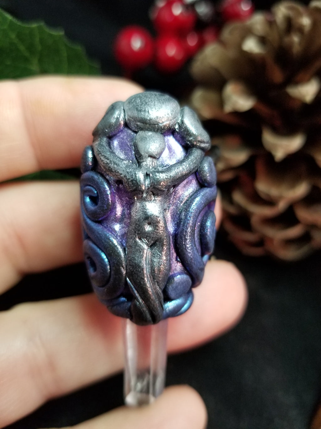 Beautiful Goddess Pendant with Quartz Crystal