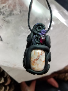 Garnet and Jasper Pendant