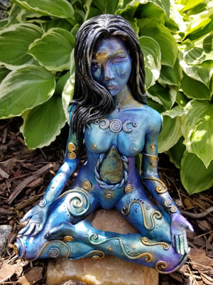 Labradorite Moon Goddess Statue