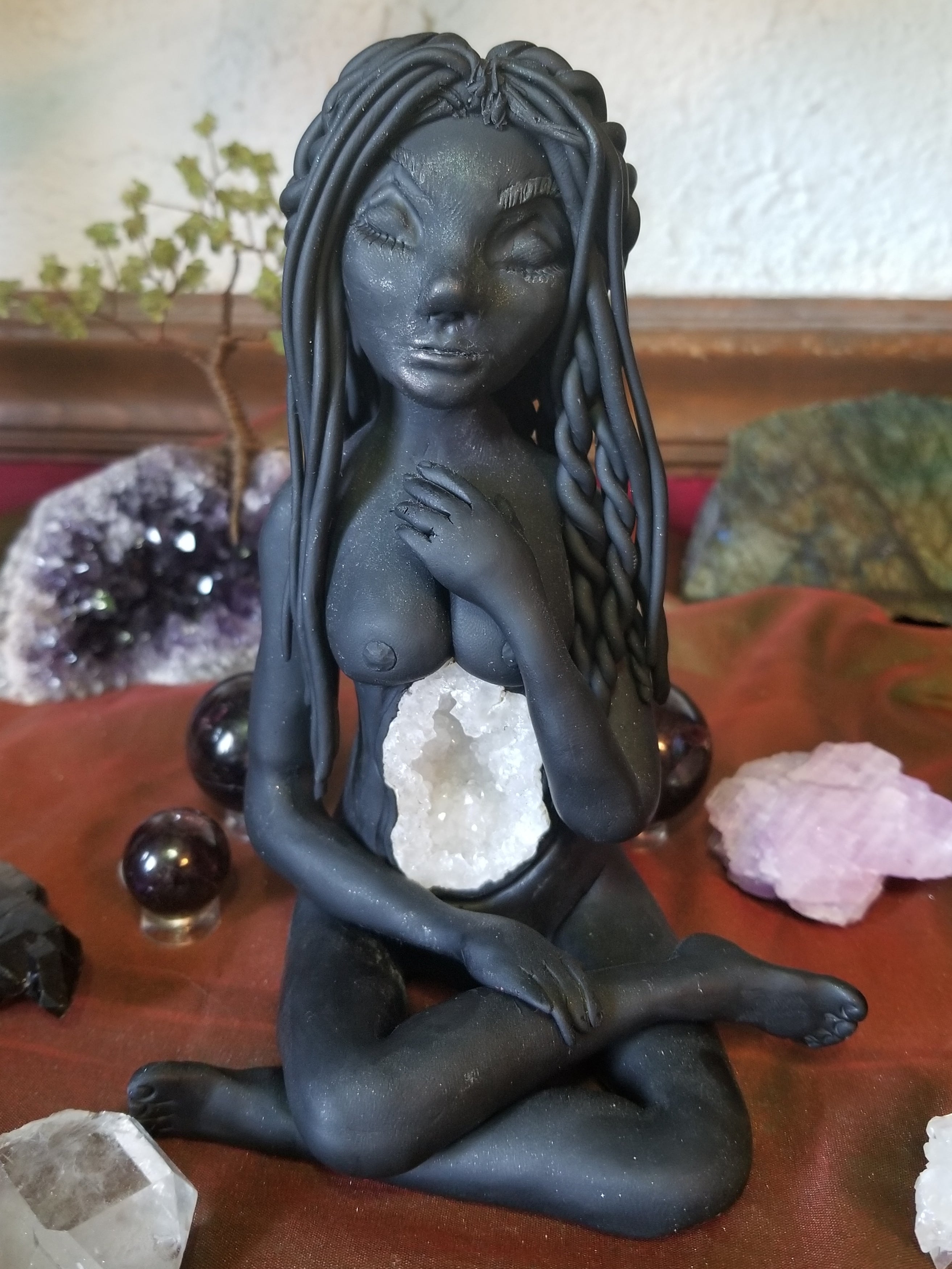Serenity Geode Goddess Statue