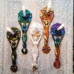 Made to order Goddess Chime Candle Holders Elemental Set